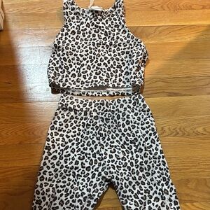 Leopard Print Crop Top and Short Set